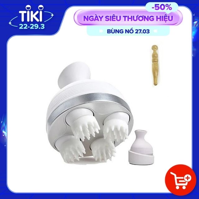 Máy Massage Đầu 3D Đa Năng Cầm Tay Mini  - Tặng Kèm Bút Massage Bấm Huyệt - Hàng nhập khẩu