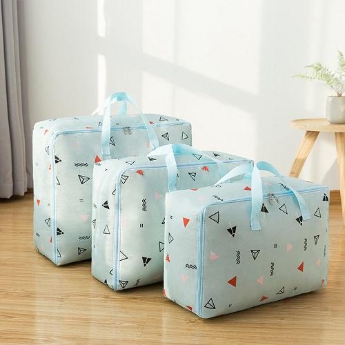 Set 3 Túi Đựng Quần Áo Chăn Màn Chống Thấm Nước Họa Tiết Cao Cấp Gấp Gọn Du Lịch Công Tác