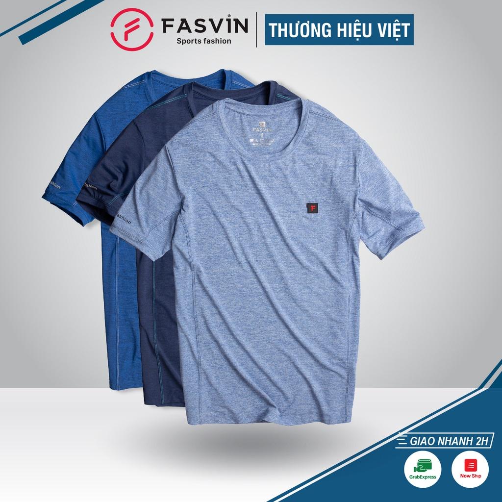 Áo Phông Nam Thun Lạnh Cao Cấp FASVIN TS20237.HN Dáng Thể Thao Vải Mềm Mát Co Giãn Tốt