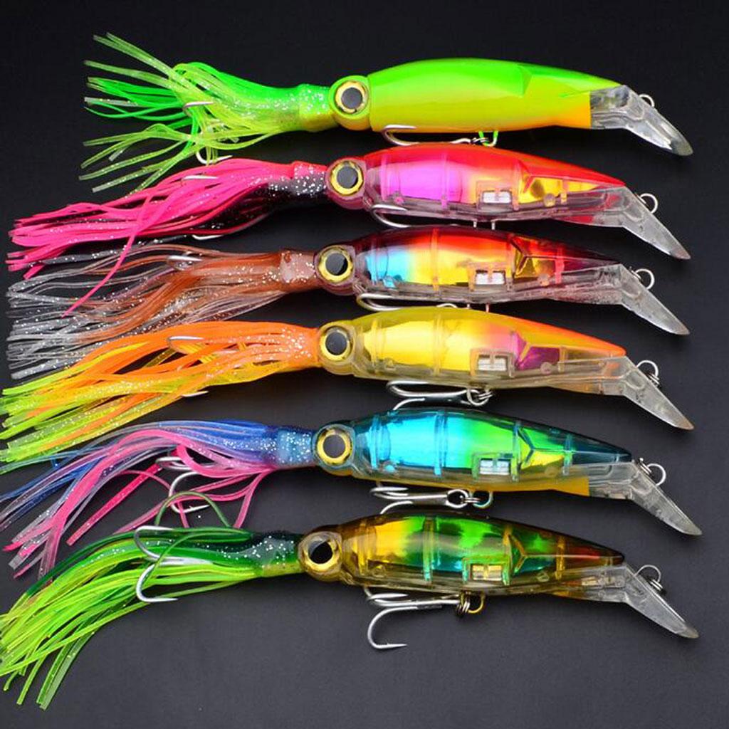 2Pcs Squid Jig Fishing Tackle Baits Hook Tuna Marlin Trolling Skirt Lures, 2 Colors