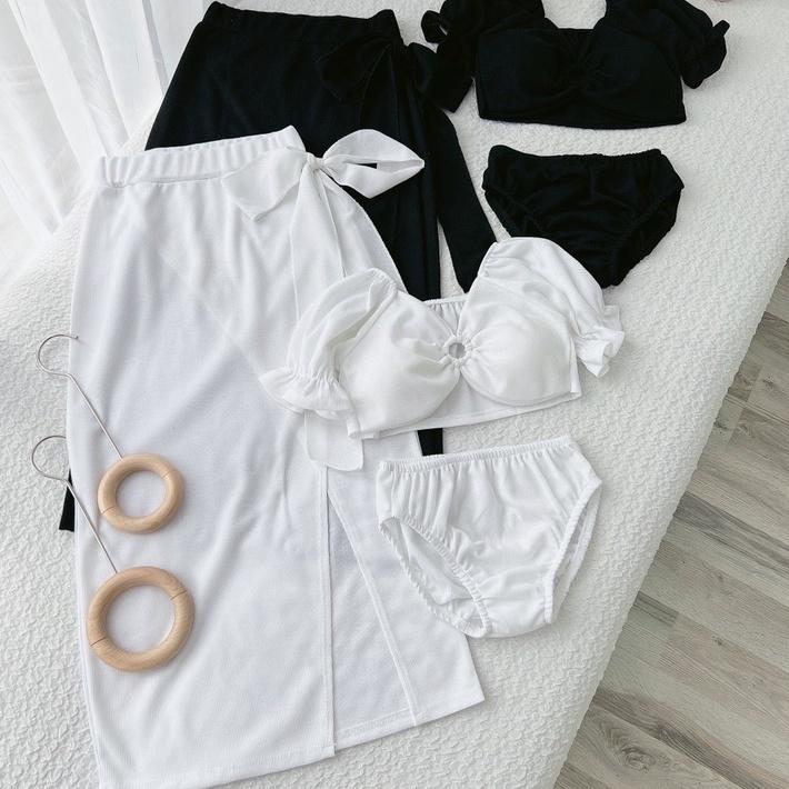 Đồ bơi nữ đi biển 3 món khoen tròn bikini kín đáo GALASSIA
