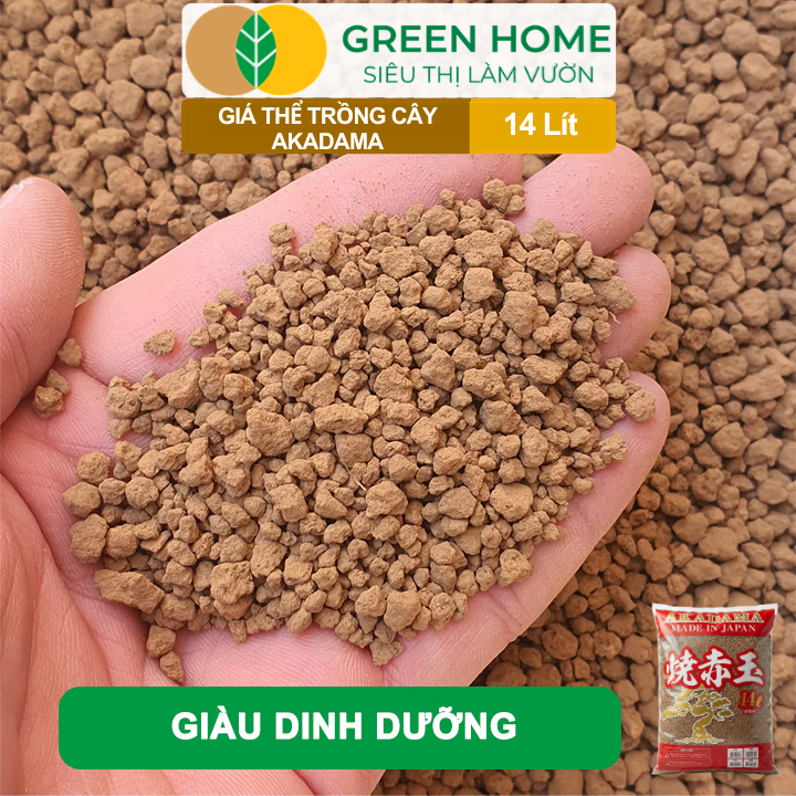 Đất Akadama GreenHome, Bao 14Lít (8-9Kg), (Loại Cứng) Giá Thể Bonsai, Kiểng Lá, Phân Nền Thủy Sinh