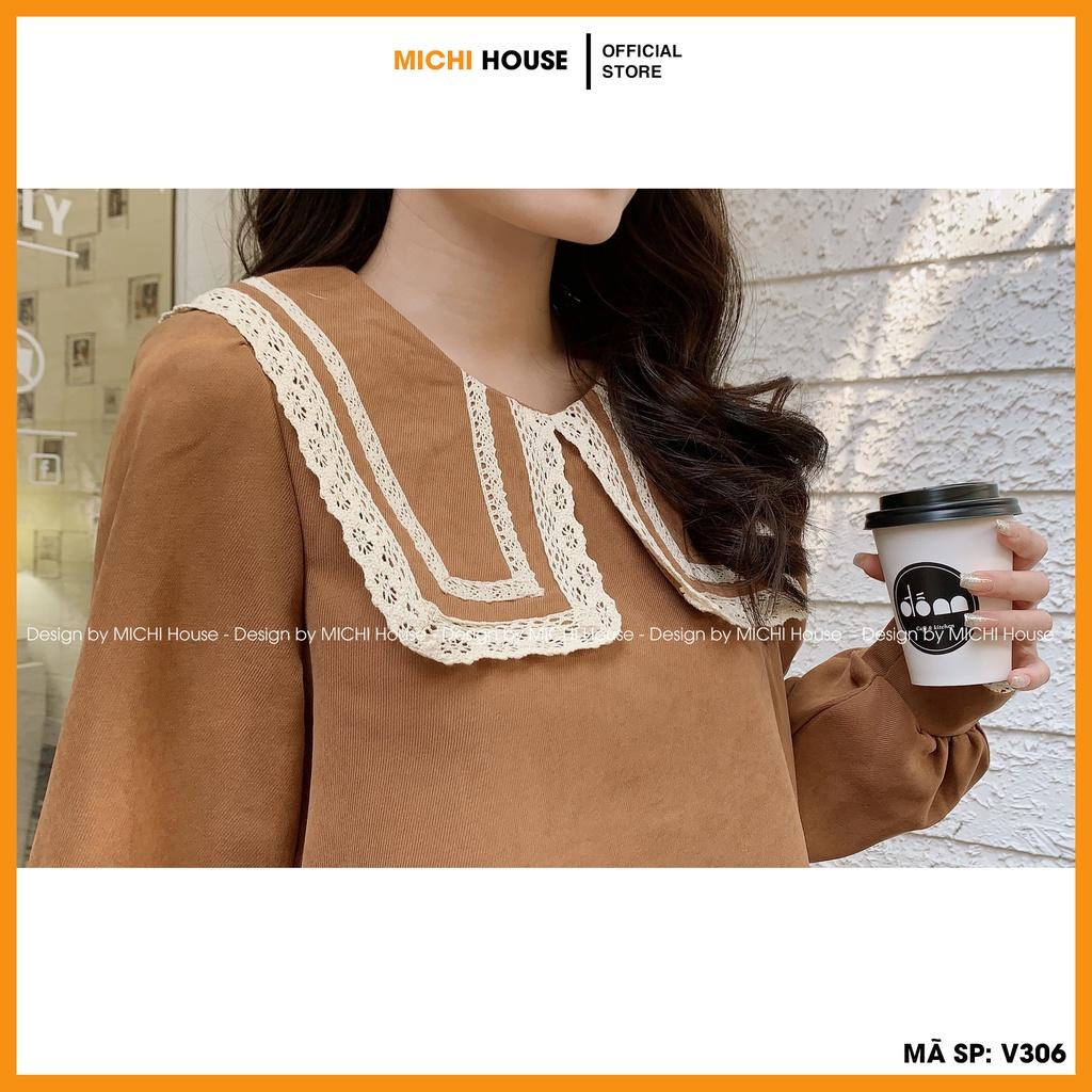 Váy Dáng Suông Rộng Đuôi Cá Freesize MICHI House Đầm Thiết Kế Dài Tay Mặc Bầu Cũng Xinh V306