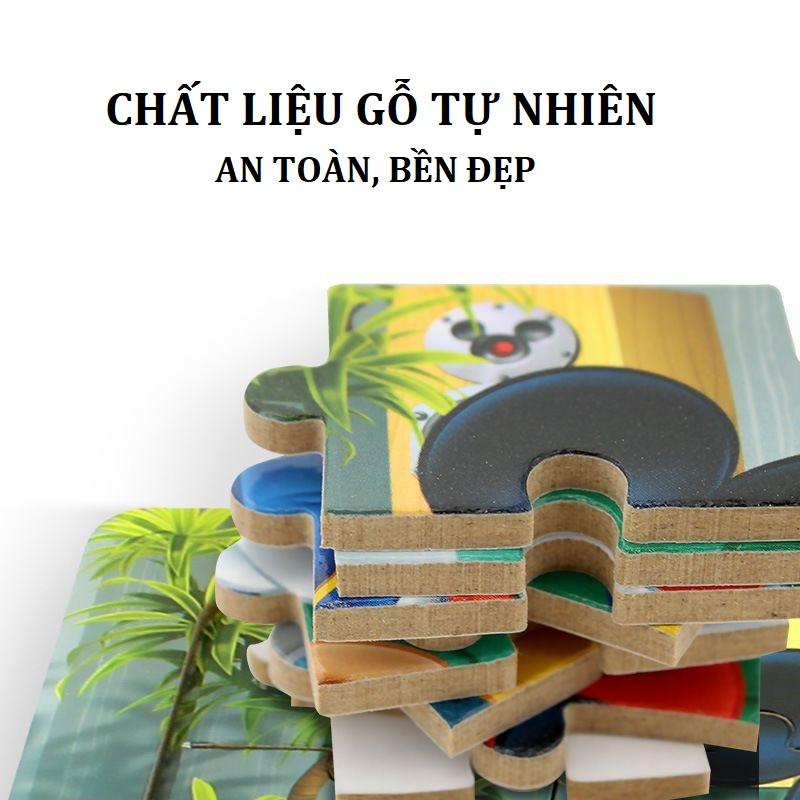 Bộ Tranh Ghép Hình Bằng Gỗ 16 Mảnh Cho bé 2-4 Tuổi Giúp Phát Triển Tư Duy Toàn Diện, quà tặng sinh nhật