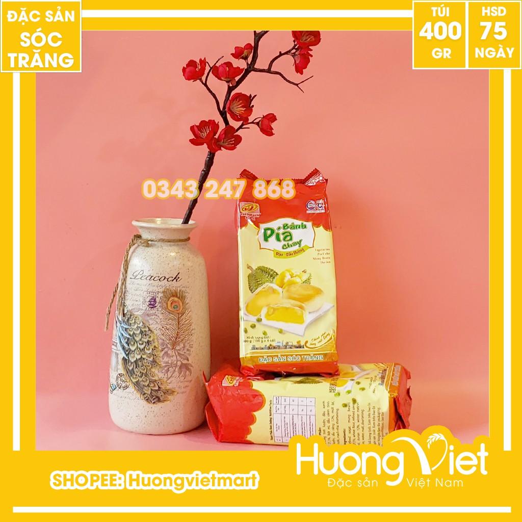Bánh pía chay đậu xanh sầu riêng Tân Huê Viên 400g, bánh pía Sóc Trăng ăn chay không trứng muối