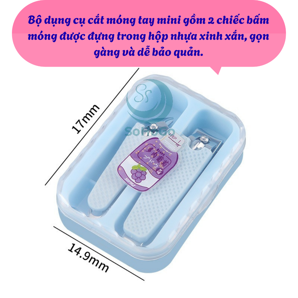 Bộ Cắt Móng Tay Mini Kèm Hộp Đựng Dễ Thương -Set Kềm Cắt Móng Tay Gọn Nhẹ Cute Cartoon -Dụng Cụ Cắt Móng Tay 2 Chiếc Trong Hộp Mini