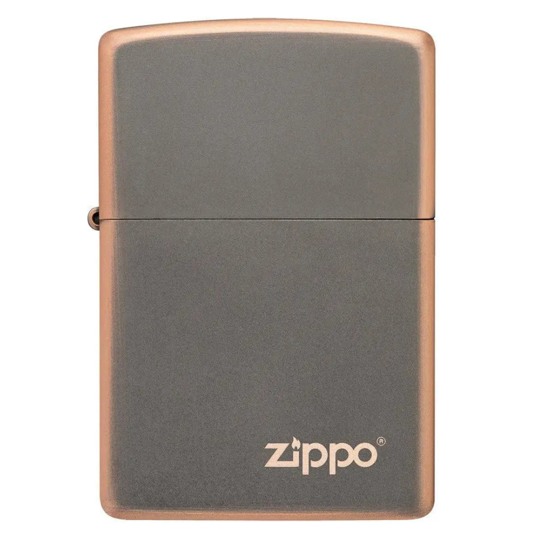 Bật Lửa Zippo Chính Hãng Mỹ Rustic Bronze Logo Màu Đồng Cổ Điển - Chống Gió, Màu Hen Gỉ Tự Nhiên, Bảo Hành Trọn Đời, Quà Tặng Sang Trọng
