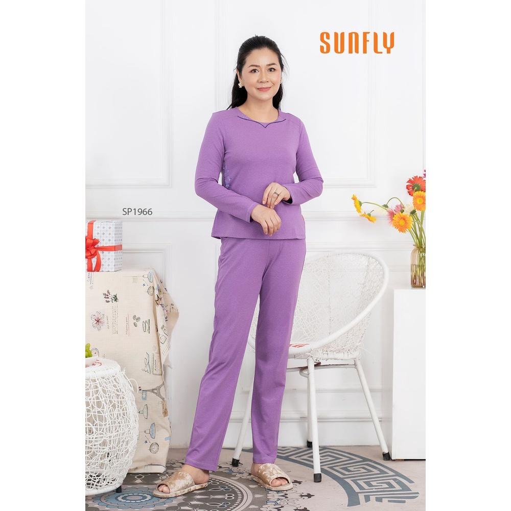 SP1966 ĐỒ BỘ MẶC NHÀ COTTON ÁO DÀI QUẦN DÀI