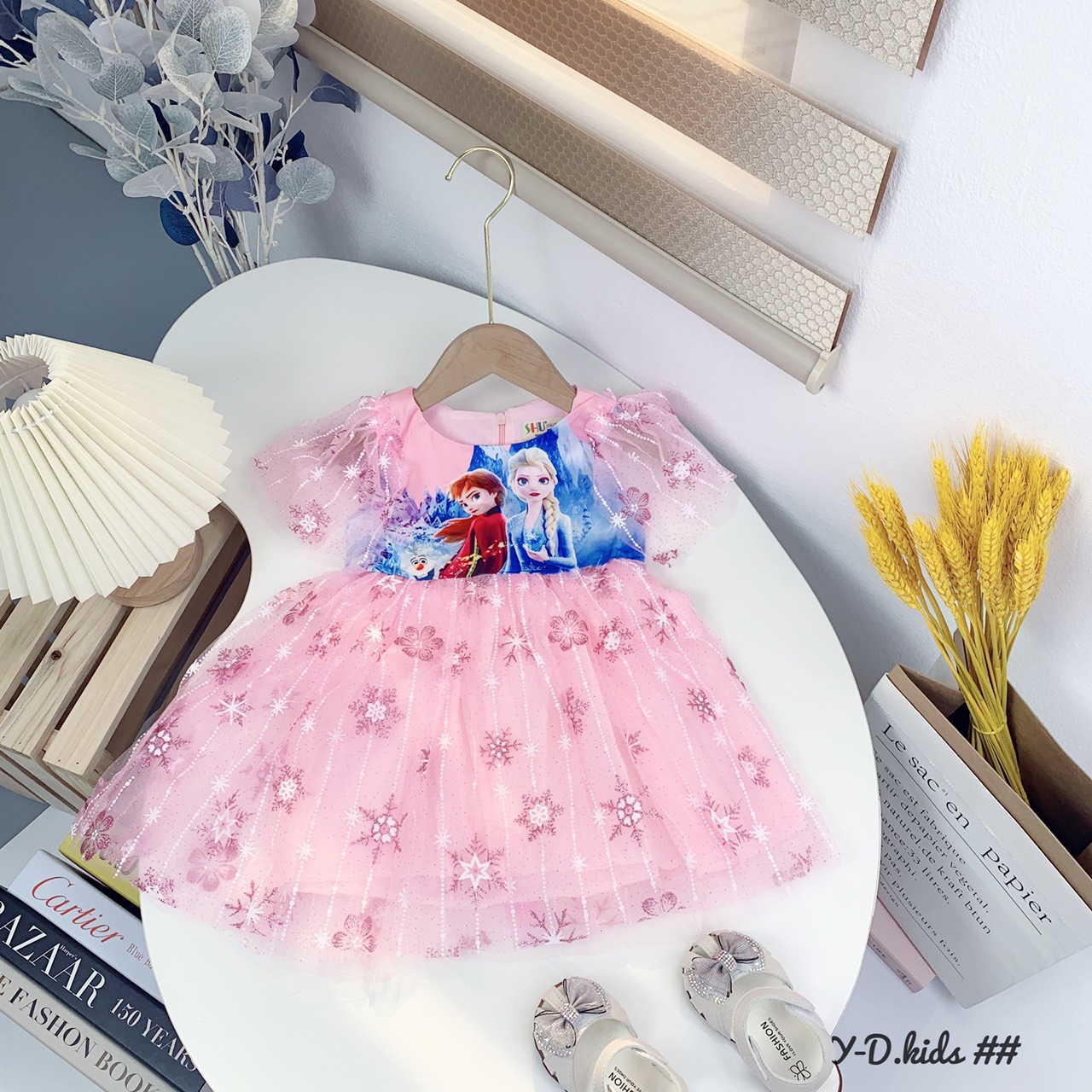 Đầm elsa bé gái cánh tiên