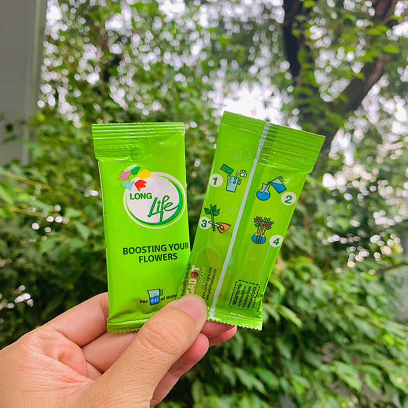 Bột dưỡng hoa lâu tàn Longlife nhập khẩu Israel gói 5gr dưỡng hoa tươi lâu tại nhà và 14 ngày không thay nước mới
