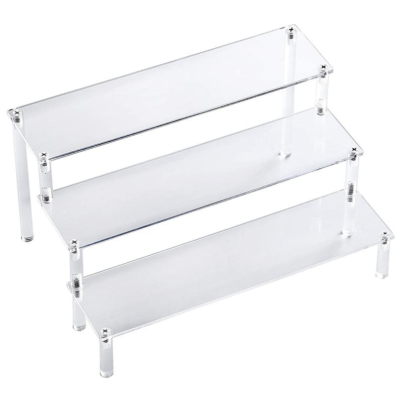 Kệ Đứng Phụ Kiện Nhà Bếp 3 Tầng Acrylic Trong Suốt Khay Bánh Đỡ Cho Trang Trí Và Lưu Trữ Màn Hình Hiển Thị