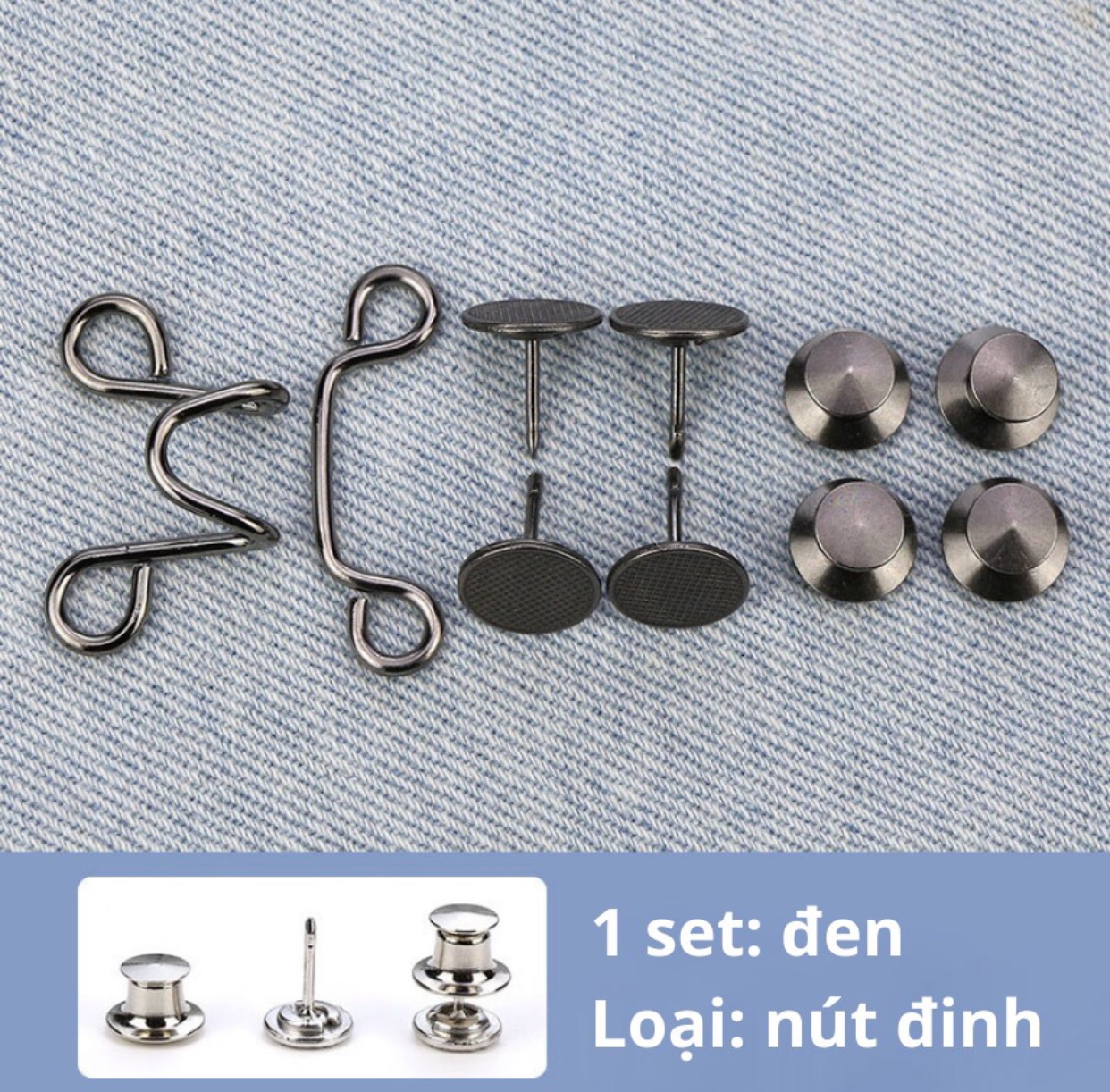Nút điều chỉnh lưng quần, móc cài lưng quần, gài quần rộng