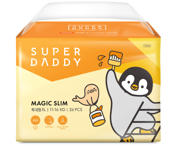 Bỉm Tã quần SUPER DADDY Magic Slim cao cấp Hàn Quốc size XL NEW 26M