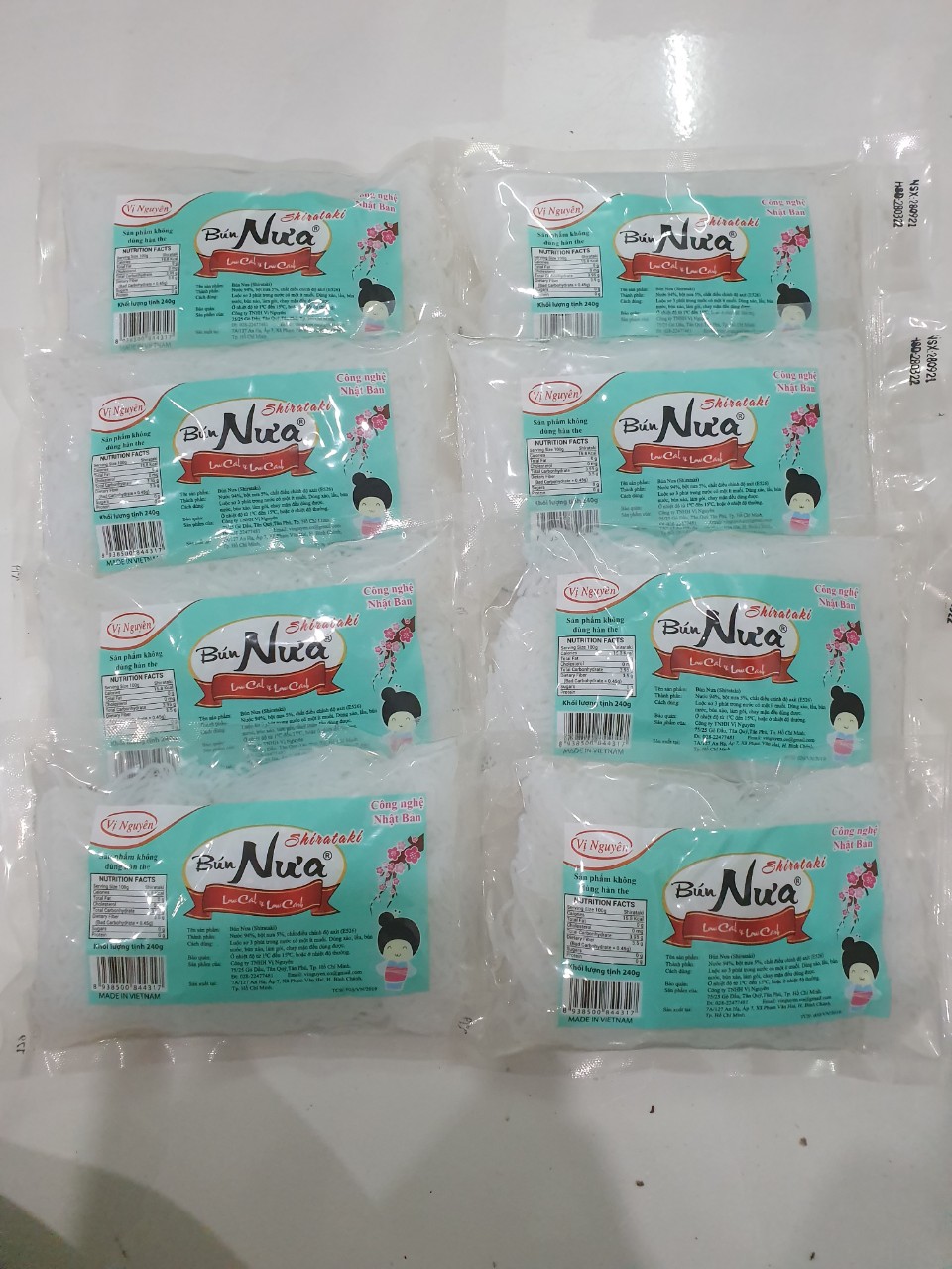 Combo 8 Gói Bún Nưa Vị Nguyên Das Keto 240g