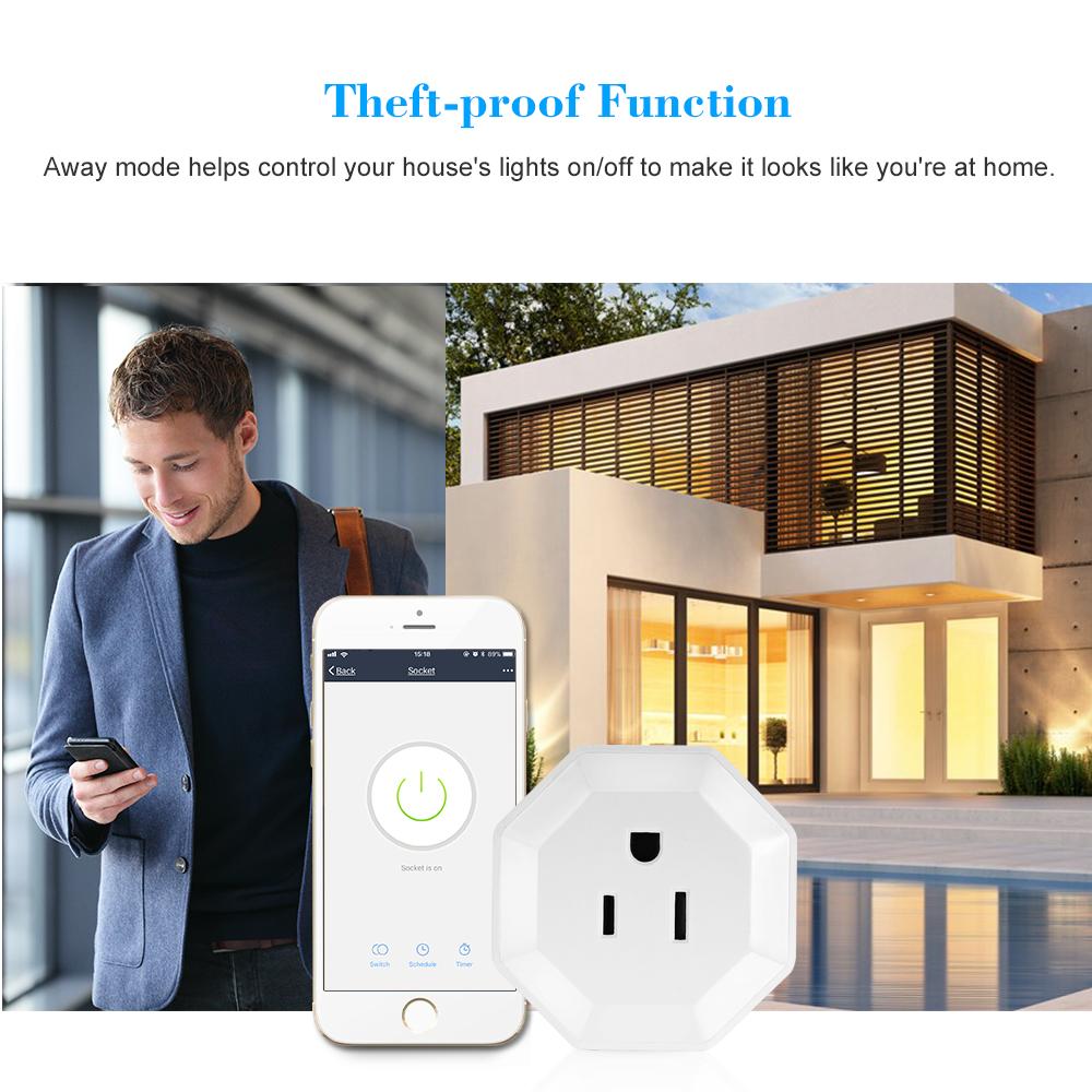 4PCS Wireless WIFI Smart Plug US Outlet WI-FI Socket Charging Adapter Smart Home Power Plug Remote Control Via Phone App Smart Timer Compatible with for Amazon Alexa and for Google Home/Nest IFTTT For TP-Link