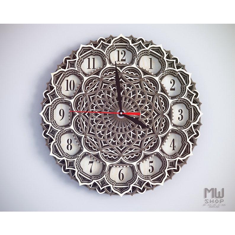 Đồng hồ trang trí kiểu mandala mẫu 10