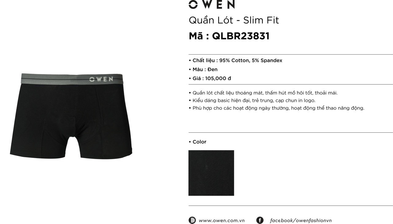 OWEN - QUẦN SỊP ĐÙI OWEN CHẤT COTTON - QUẦN SỊP BOXER