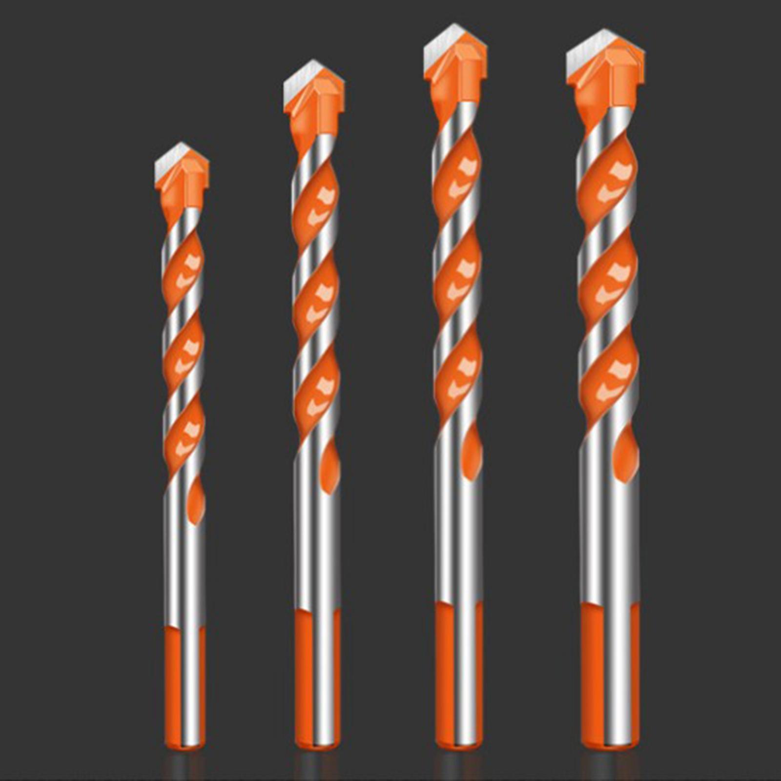 5/7 Pieces Triangle Drill Bit Set Multifunctional Drill Bits Punching Drill Bits Set with Carbide Tip for Tile Concrete Glass Wood, 6/6/8/10/12 mm