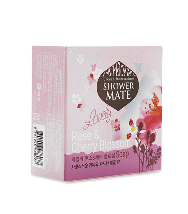 Xà bông tắm Showermate Rose & Cherry lưu hương Hàn Quốc 100g tặng thêm móc khóa