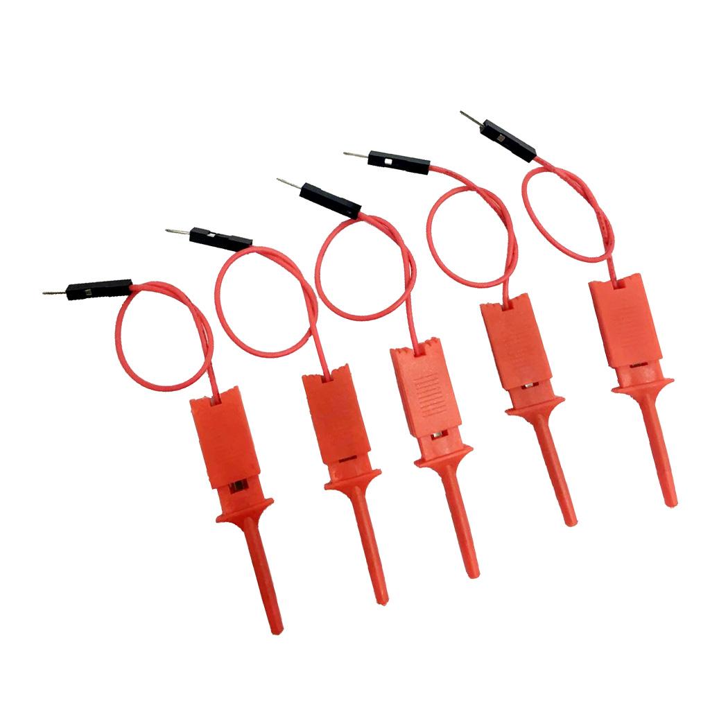 5 Mini Đầu Dò Thử Móc Kẹp Logic Analyser Thử Nghiệm Tiểu Ly Dòng Đỏ
