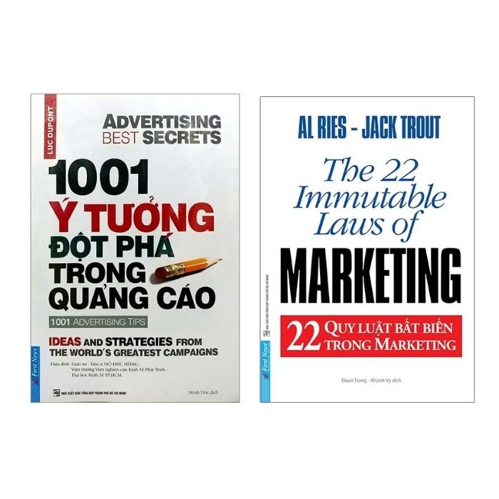 Sách - Combo 2 cuốn: 1001 Ý Tưởng Đột Phá Trong Quảng Cáo (Tái Bản 2019) + 22 Quy Luật Bất Biến Trong Marketing (Tái Bản 2021)