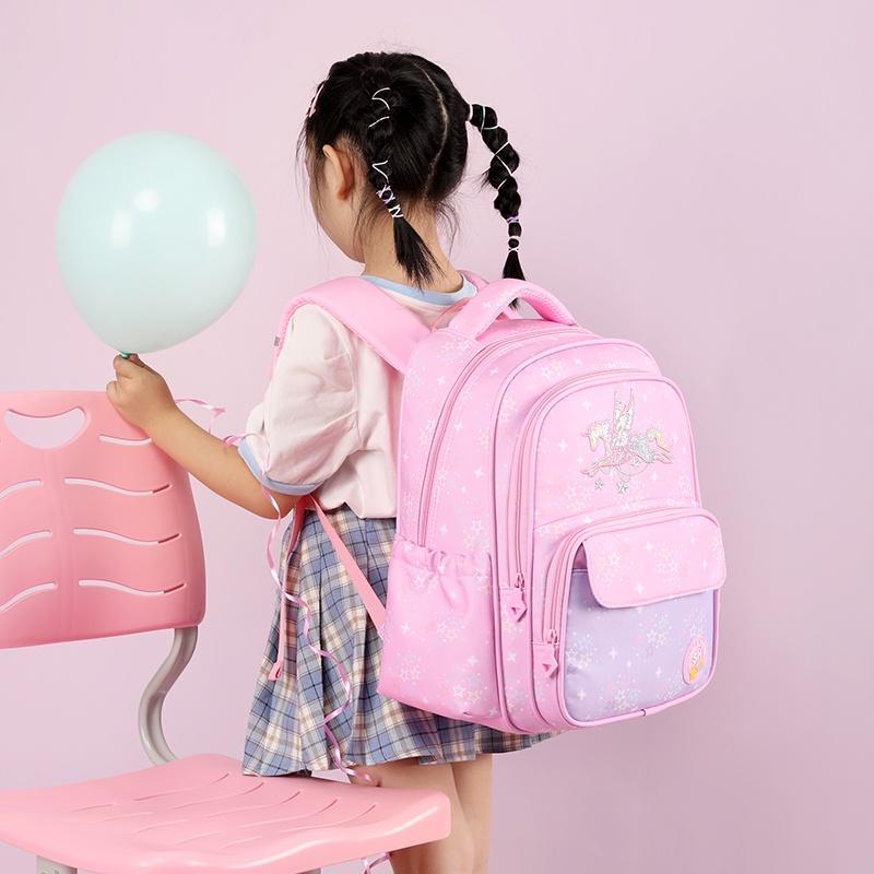 Balo học sinh cho bé gái đi học tiểu học họa tiết ngựa pony màu pastel dễ thương vải oxford cao cấp 6529