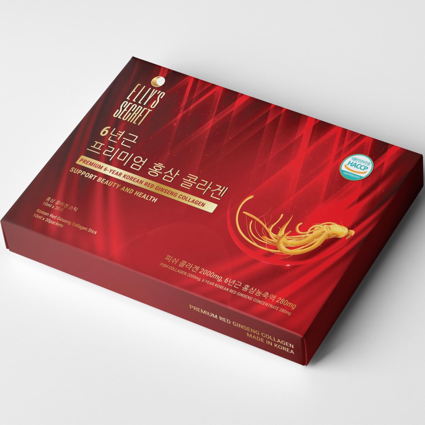 Hồng sâm collagen dạng nước cao cấp Hàn Quốc cải thiện làn da Elly Secret Premium 6 year Korea Red Ginseng Collagen 300ml