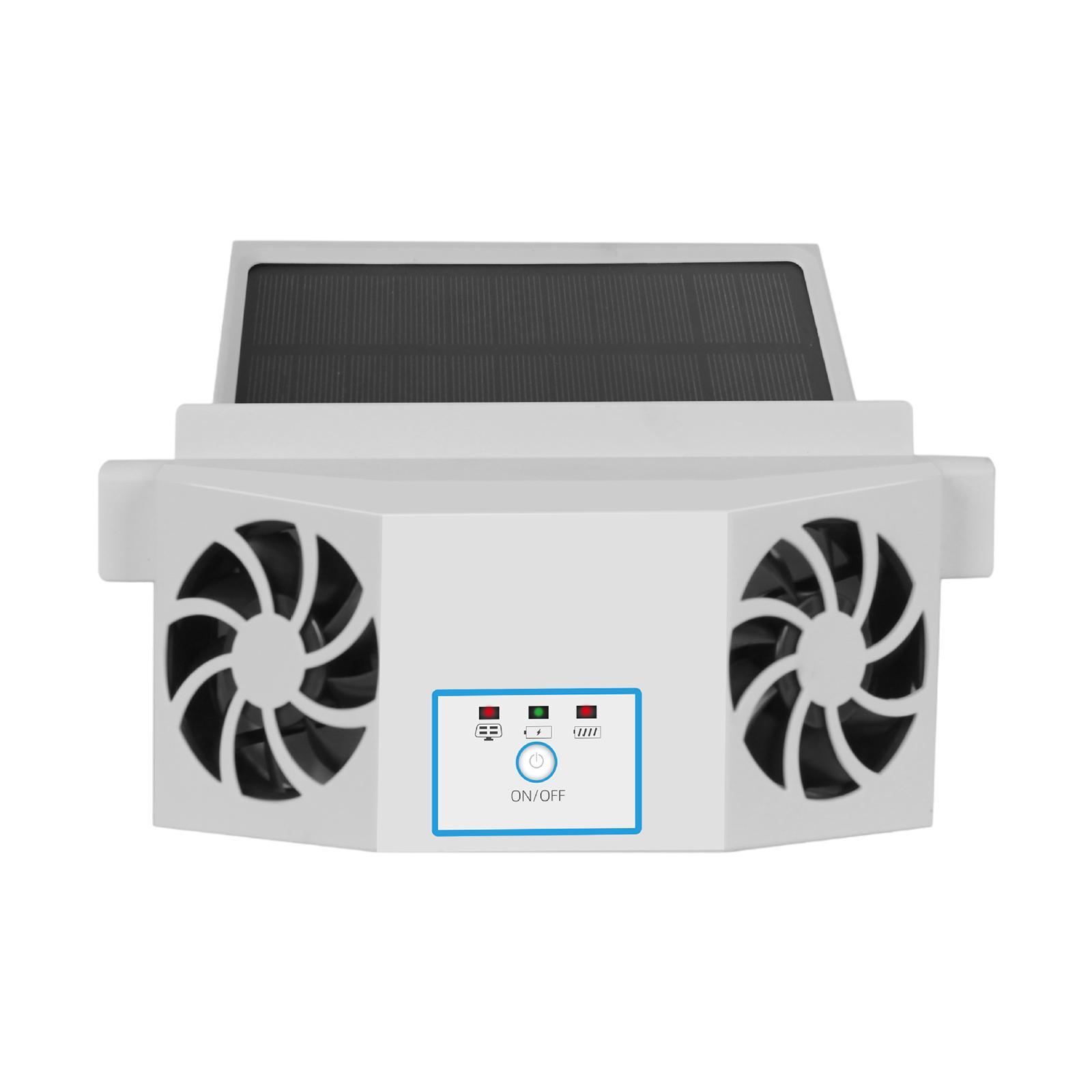 Car Exhaust Fan Solar/USB Dual Charging Auto Air Vent Cooling Fan