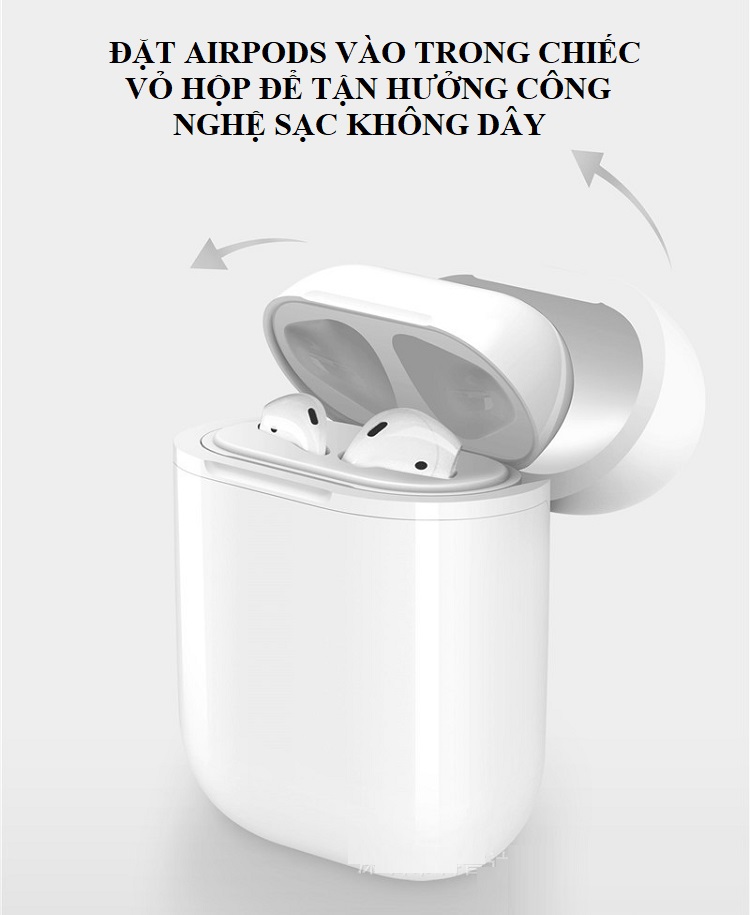 Hộp Đựng  Tích Hợp Sạc Không Dây Cho Tai Nghe Bluetooth Airpods