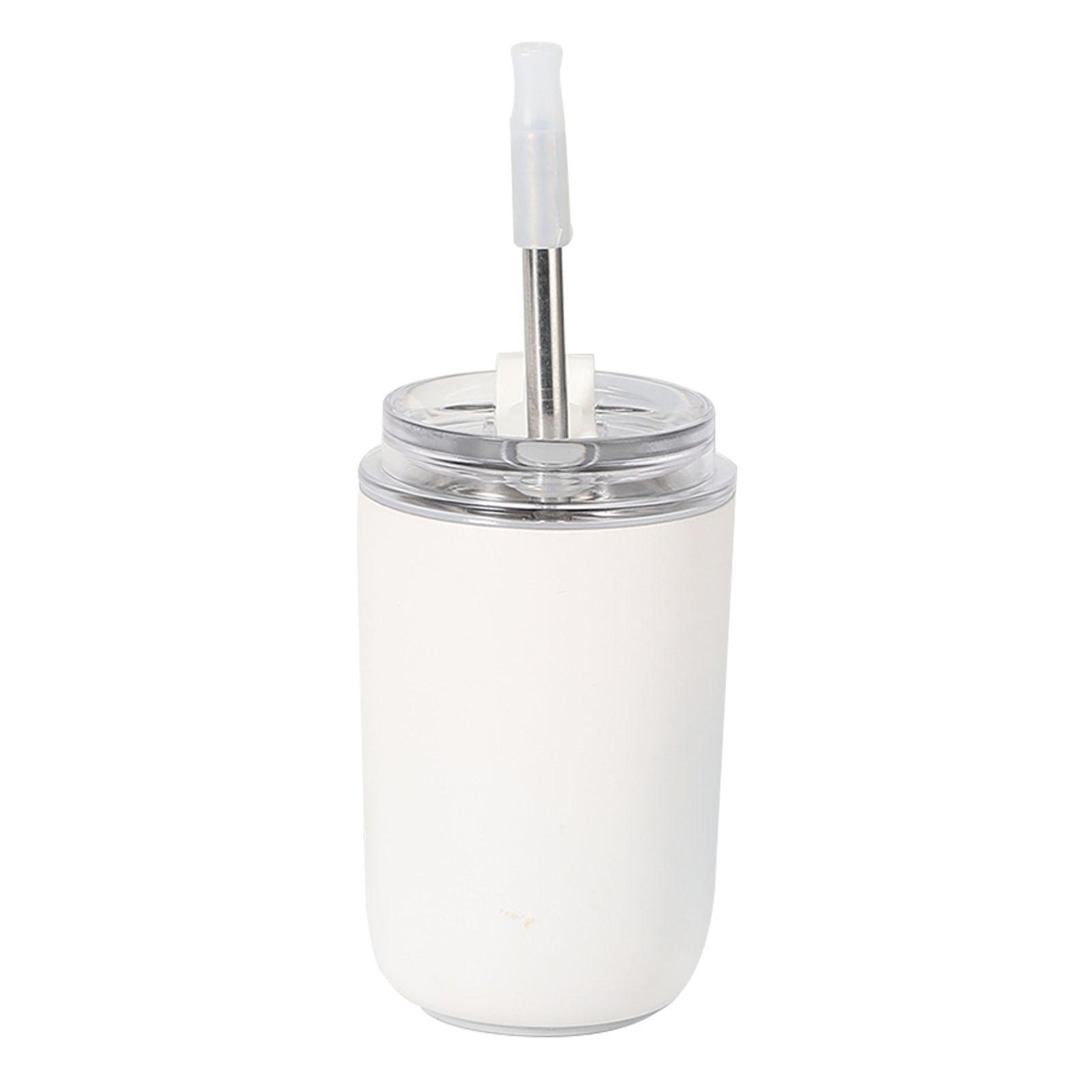 Travel Mug with Lid and Straw for Brew Hot and Cold Drinks coffee White