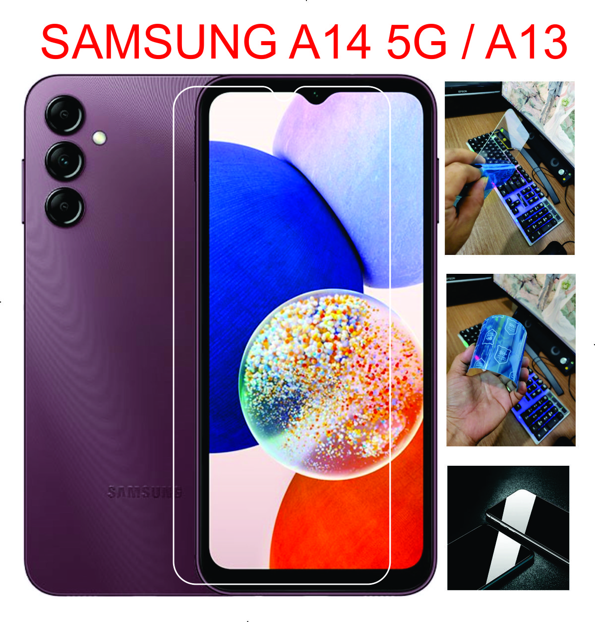 Cường lực dẻo dành cho SAMSUNG A14 5G / A13, bảo màng hình chống va đập, trầy xước toàn diện