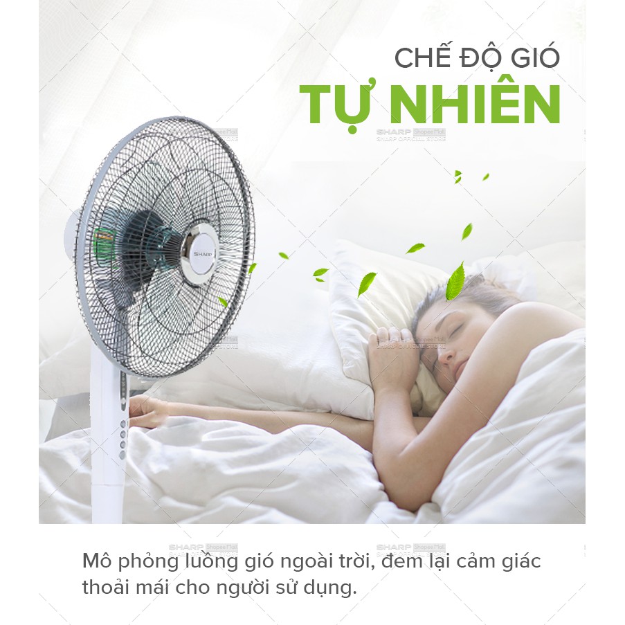 Quạt Đứng Sharp 3 cánh PJ-S40RV-LG 50W - Hàng chính hãng - xuất xử Malaysia - Bảo hành 12 tháng