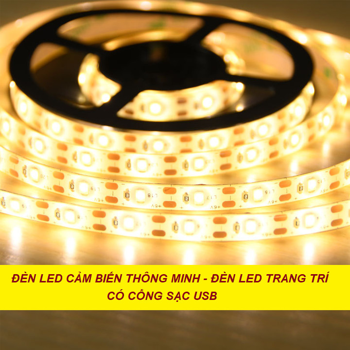 Đèn Led cảm biến thông minh, Đèn Led trang trí, Dây Đèn Led cảm biến. Có cổng sạc - Tiết kiệm điện năng.