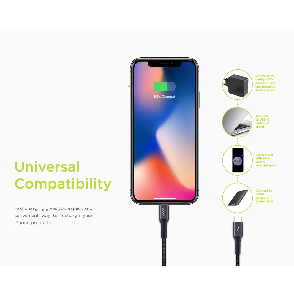 Cáp INNOSTYLE Duraflex USB-C to L Chuẩn MFI 1m5 IPHONE/IPAD/IPOD - ICL150 - hàng chính hãng