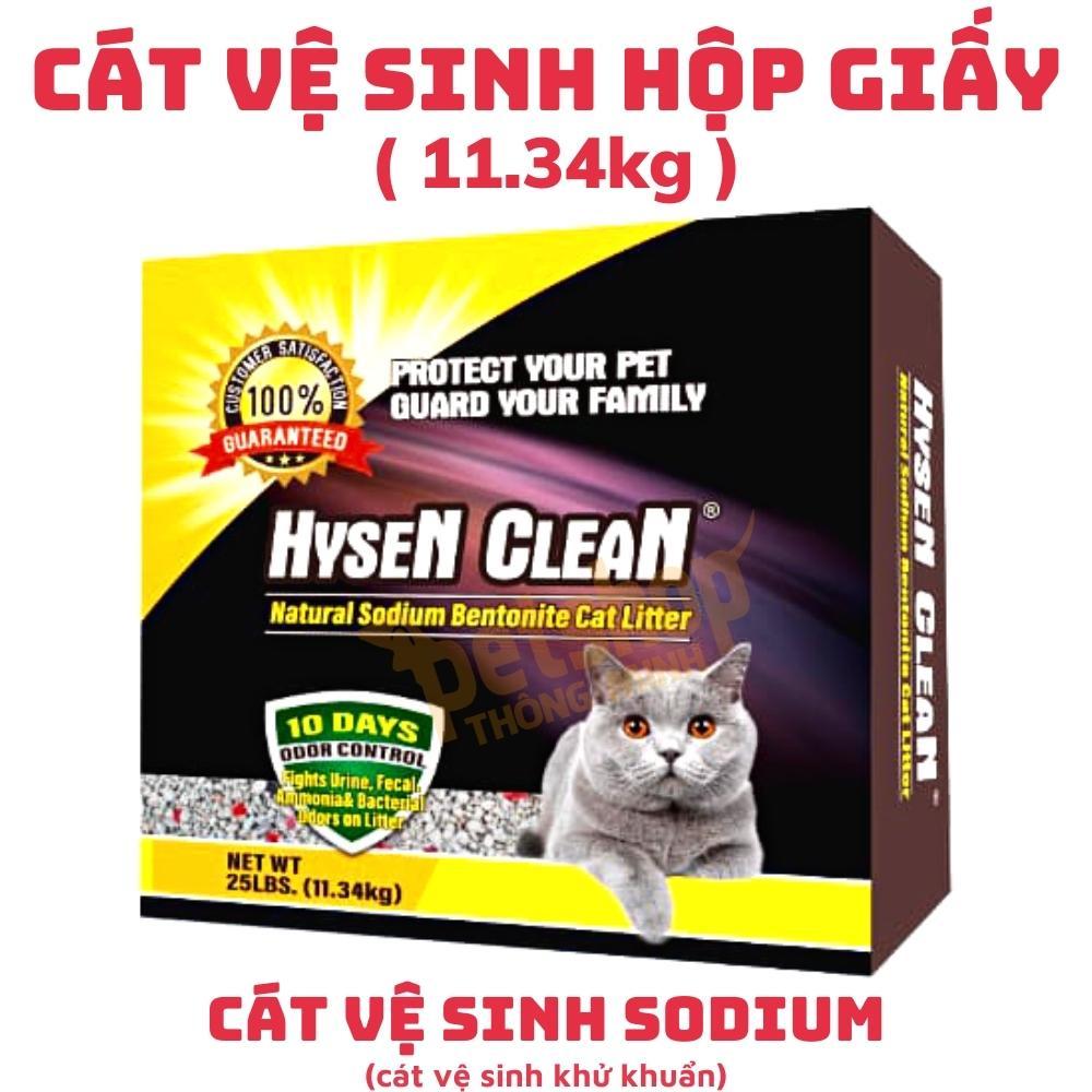 Cát Mèo Cát Vệ Sinh Cho Mèo Cao Cấp Không Bụi Hysen Clean - Thùng Giấy Tiết Kiệm 11.34KG