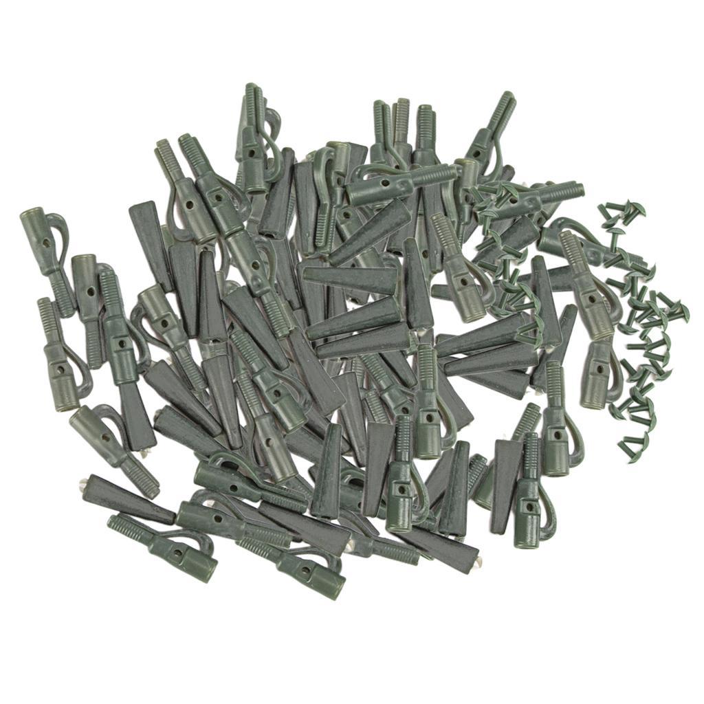 100pcs Fishing Lead Clips with Pin Rubber Tube Safety Carp Fishing Tackles