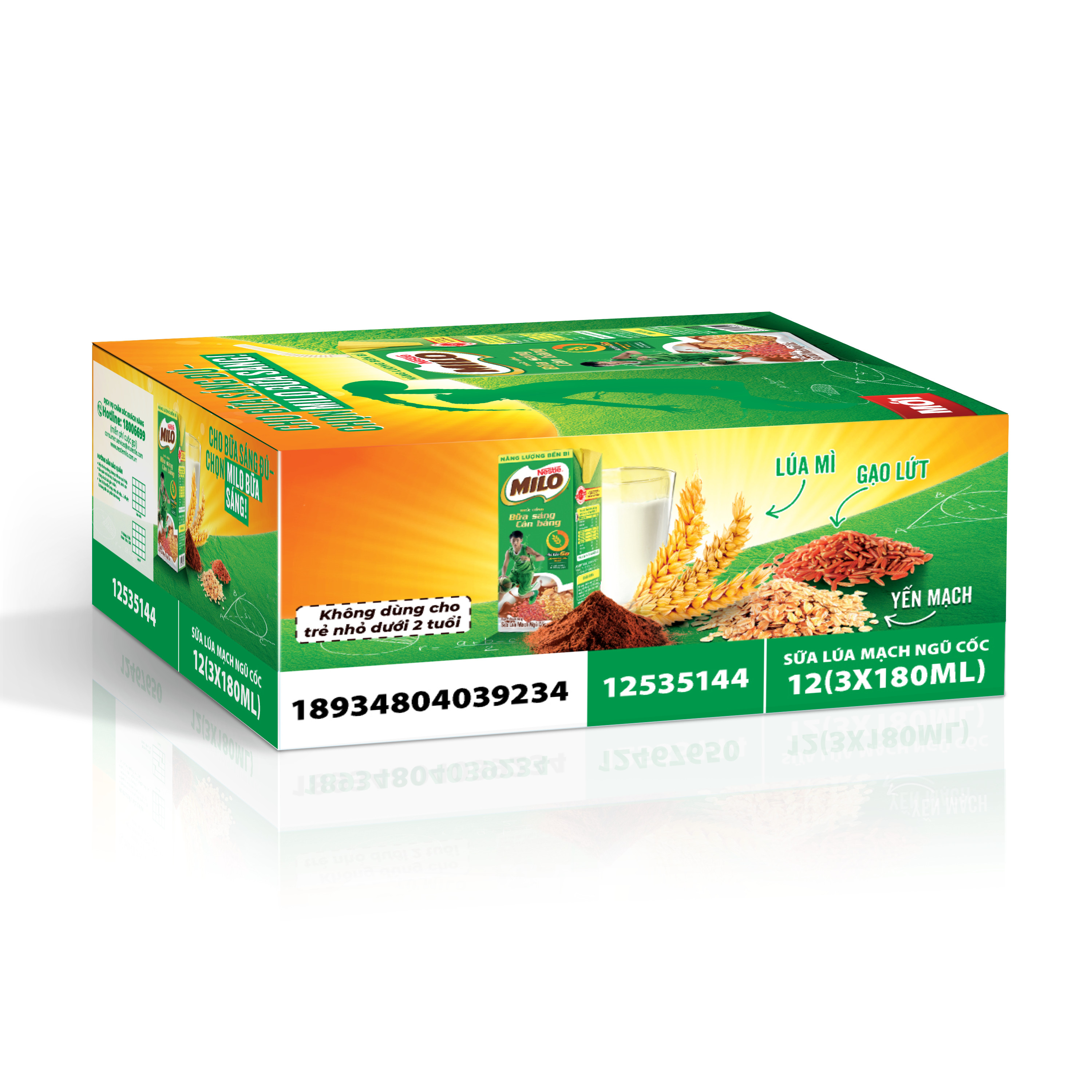 Sữa lúa mạch Nestlé MILO Bữa Sáng Thùng 36 hộp x 180ml - Giao mẫu ngẫu nhiên
