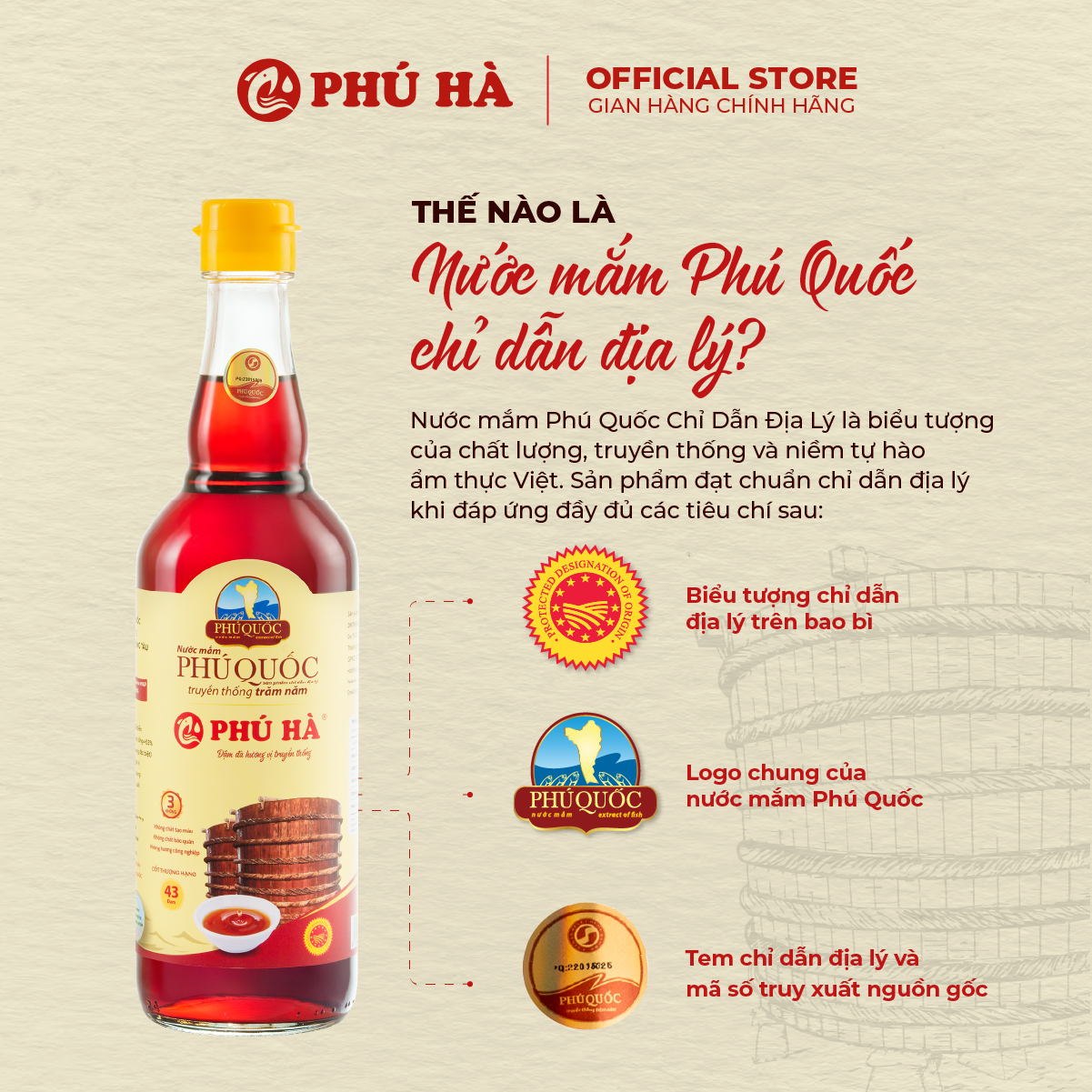 Nước mắm Phú Quốc Chỉ Dẫn Địa Lý Phú Hà 40 độ đạm - Combo 2 chai 60ml