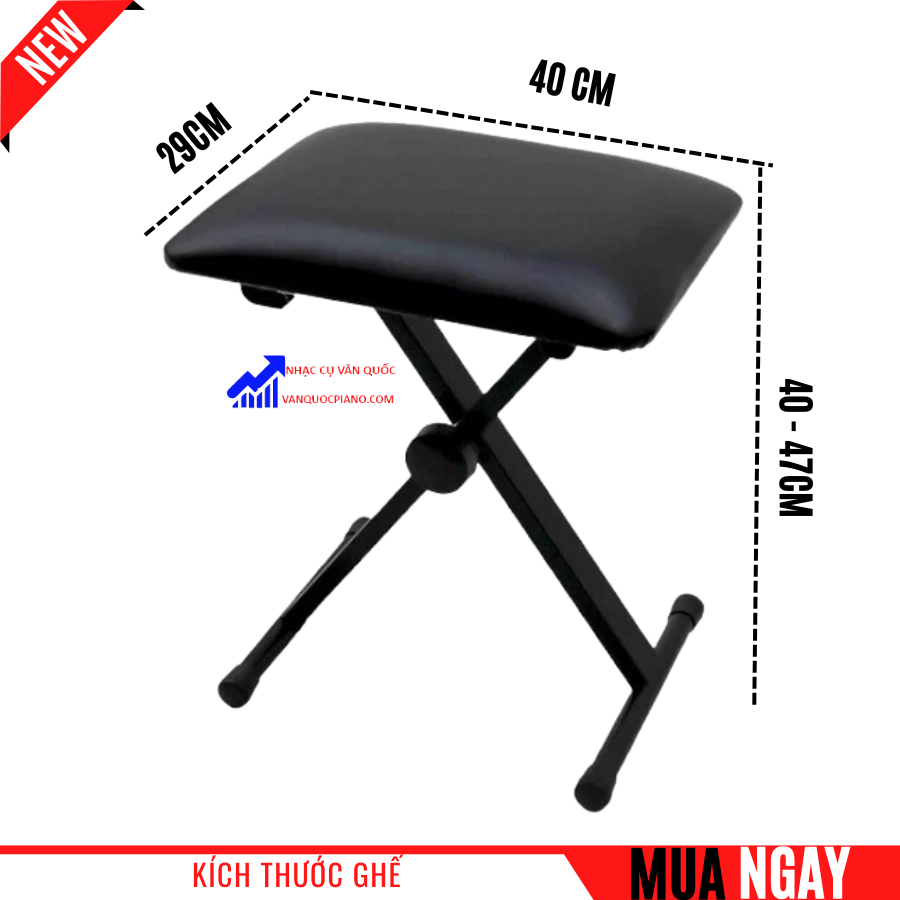 Ghế piano, organ gấp gọn tùy chỉnh được độ cao thấp