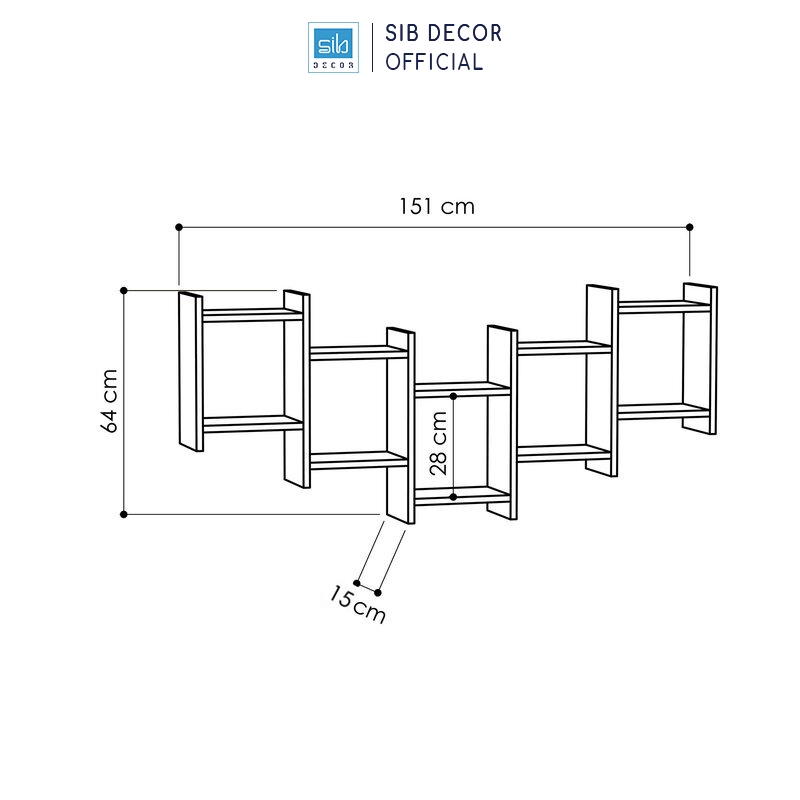 Kệ Gỗ Treo Tường Trang Trí Cách Điệu Độc Đáo SIB Decor