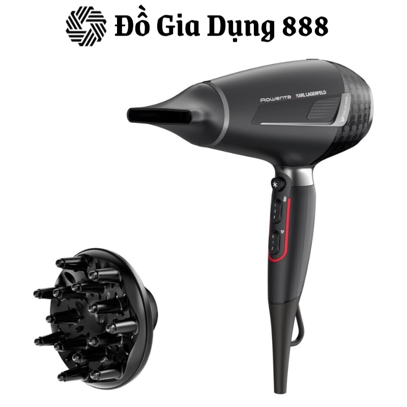 Máy Sấy Tóc Rowenta CV888LF0, công Suất 2200W, 3 Mức Nhiệt, 2 Mức Gió, Tạo Kiểu Hiệu Quả, Nhập Đức, BH 12 Tháng