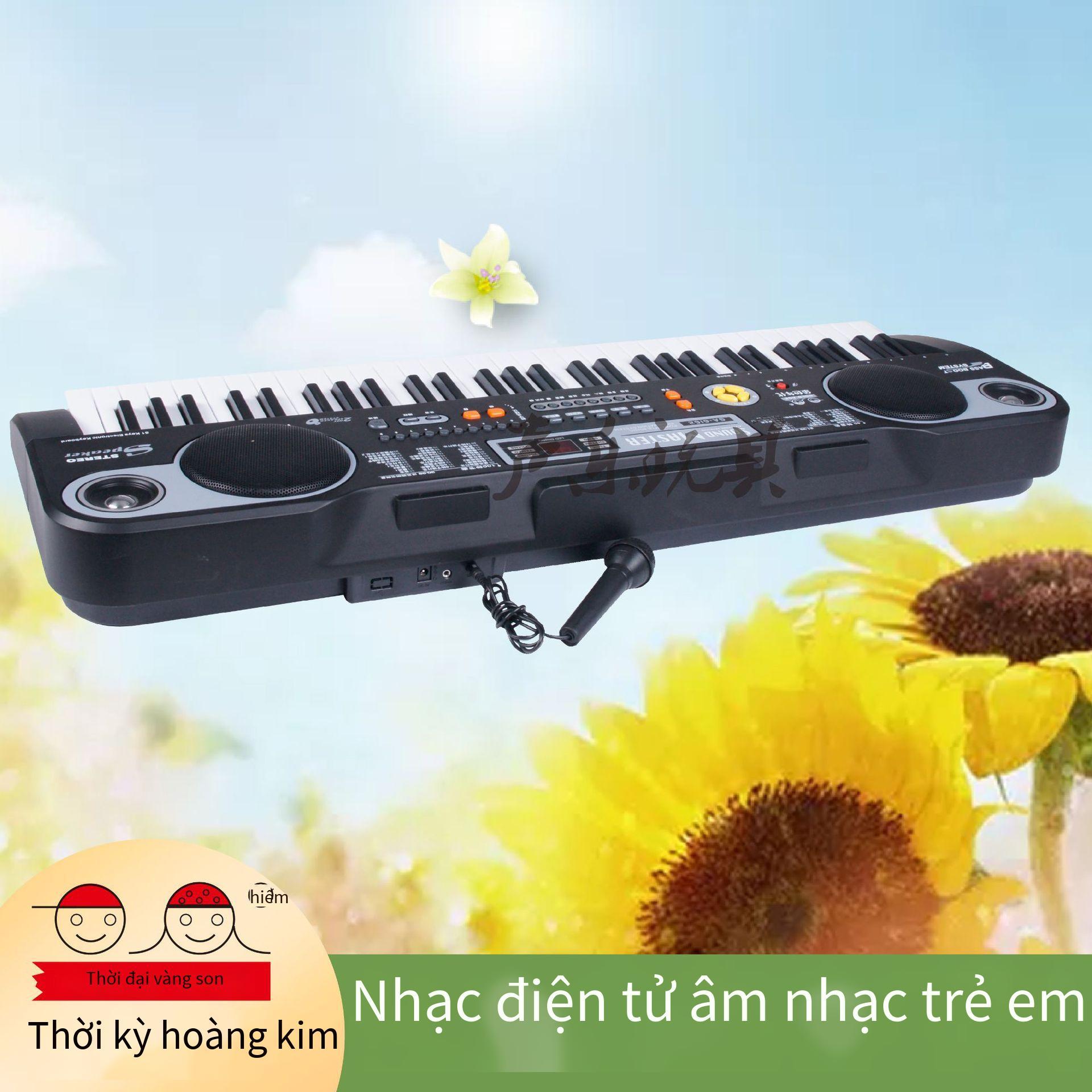 Giao hàng nhanh mùa vàng cuối năm đàn organ điện tử trẻ em có micro 61 phím đàn piano nhỏ dạy học đa năng cho bé