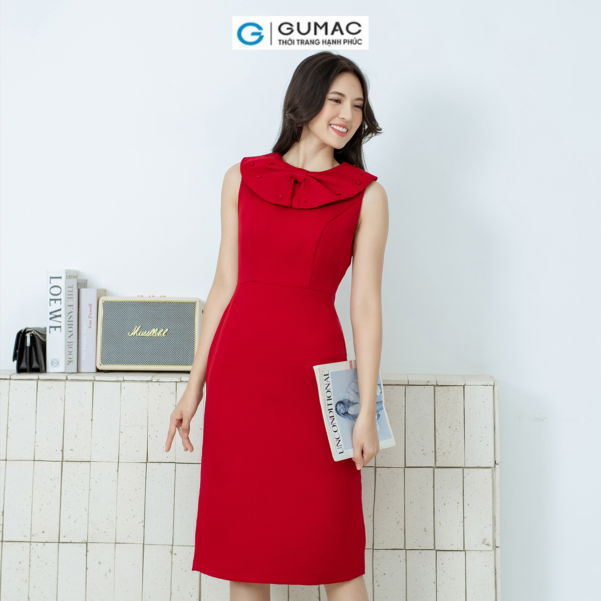 Đầm bút chì bâu kiểu GUMAC DD08032