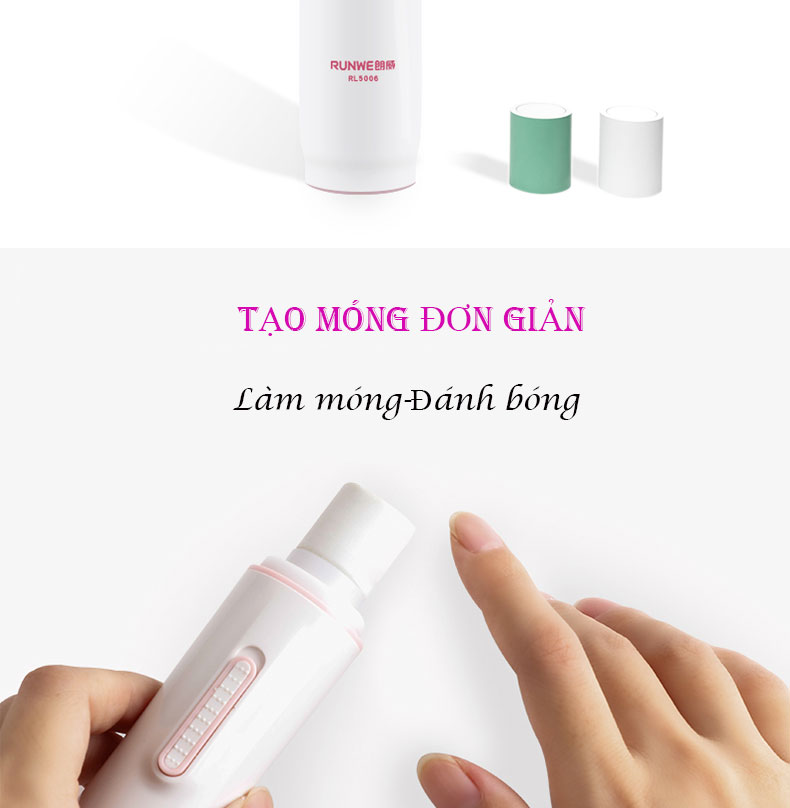 Máy Mài Đánh Bóng Móng Tay Bằng Không Dây Cao Cấp - Hàng Chính Hãng