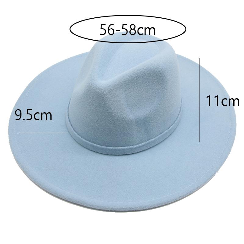 Nón Fedora Nữ Nam Ban Nhạc Nữ Nón Mùa Đông Kaki Nón Rộng Vành 9.5Cm Cưới Ngoại Giáo Hội Cảm Thấy Mũ Lưỡi Trai nam Sombrero Hombre