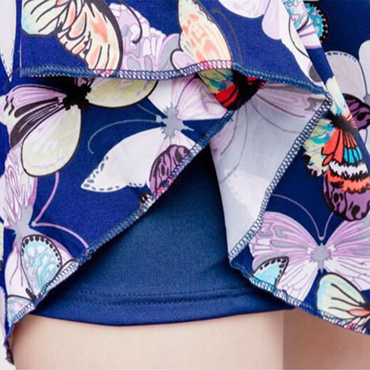 Đồ bơi nữ dạng váy một mảnh họa tiết bươm bướm (nền vàng nhạt