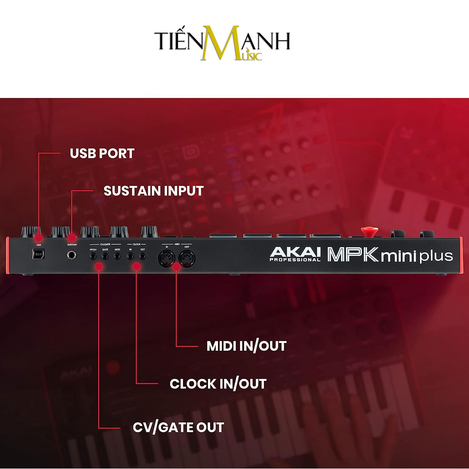 Akai MPK Mini Plus 37 Phím - Midi Compact Keyboard Controller Bàn Phím Sáng Tác Sản Xuất Âm Nhạc Producer Hàng Chính Hãng - Kèm Móng Gẩy DreamMaker