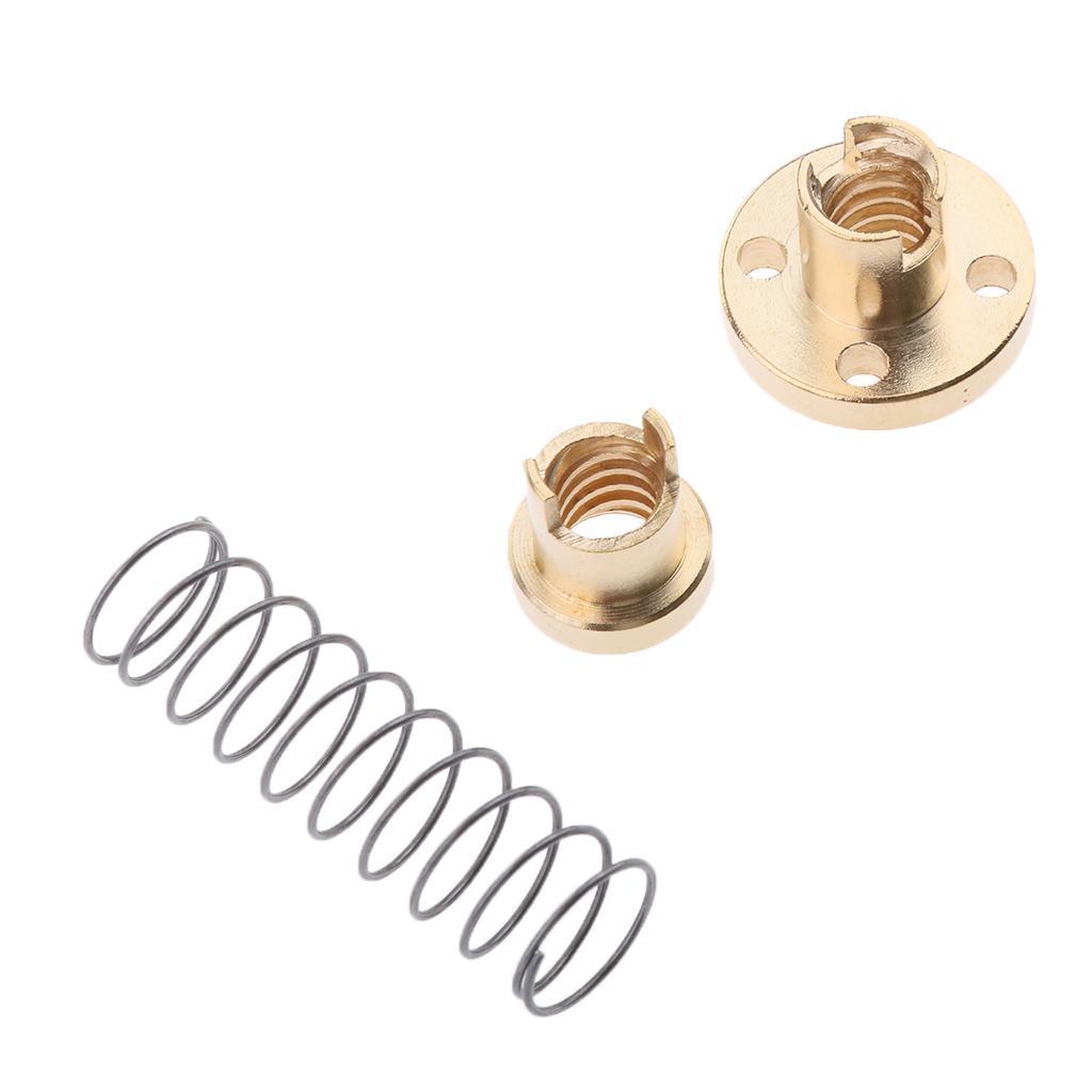 2x T8 Anti Backlash Spring Loaded Nut for 8mm Threaded Rod Screws 3D Printer