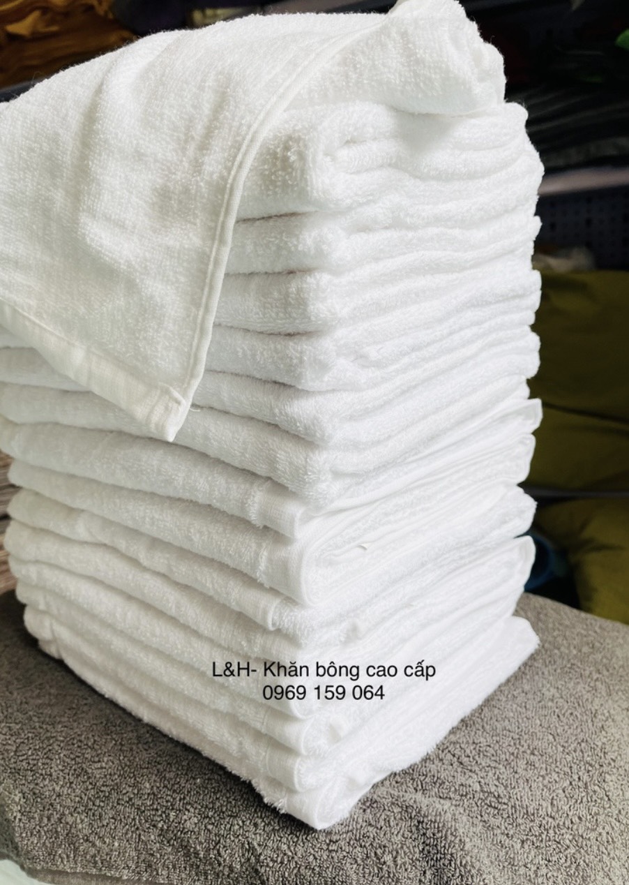 Khăn tắm trắng 50*100 cm, 210 gr