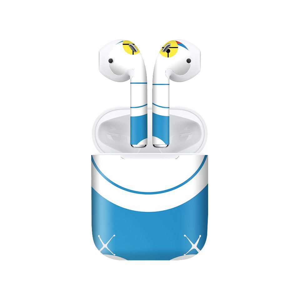Miếng dán skin chống bẩn cho tai nghe AirPods in hình Doremon - Dor032